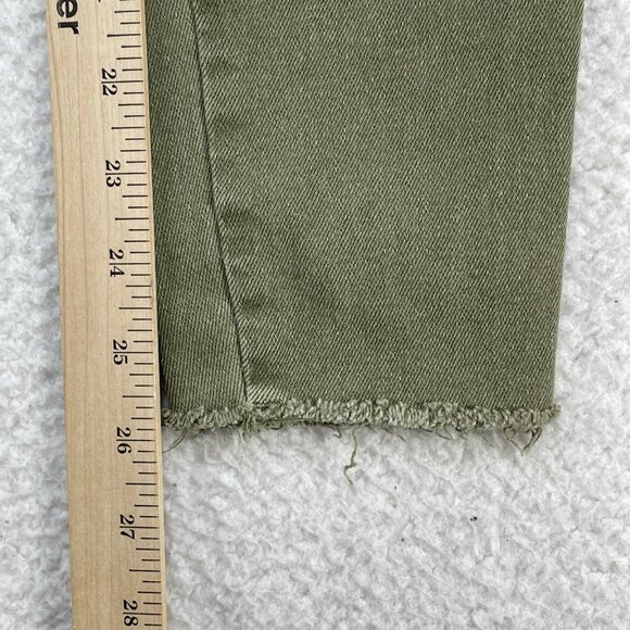 We The Free Jeans Womens Sz 26 Green Mid Rise Raw Hem Ankle Jeans 25x26 - Picture 7 of 13